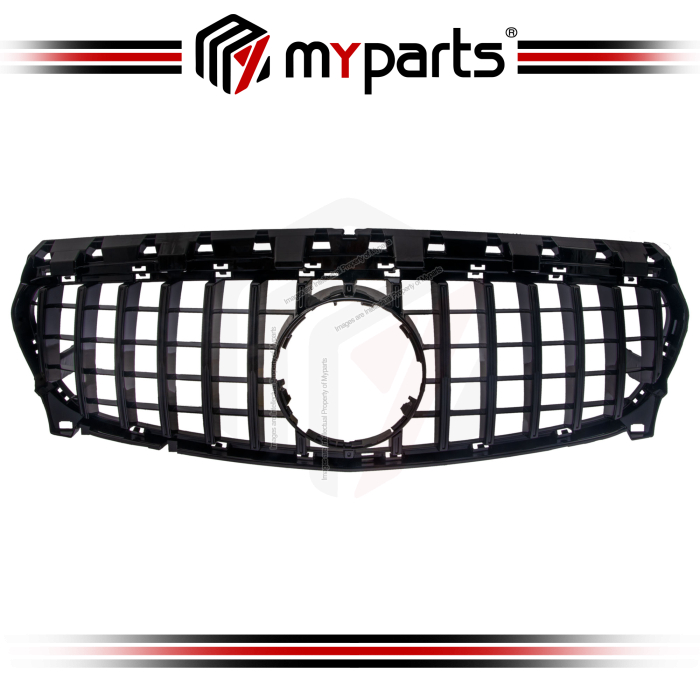 Myparts Fits Mercedes Benz CLA-Class C117 W117 2013-2018 (Black) Front Radiator Main Grille Grill | 1 Unit