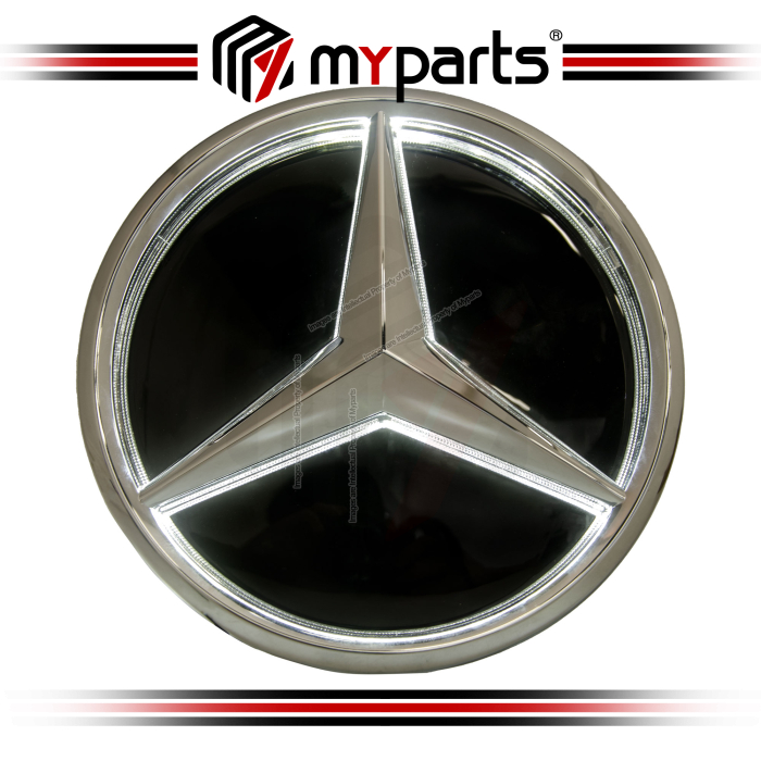 Myparts Mercedes-Benz E-class W213 2016-2019 (Chrome 3D With LED) Front Logo Emblem Grille Badge | 1 Unit