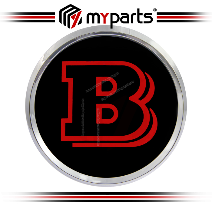 Myparts Mercedes Benz C Class W205 2014-2018 (Chrome & Red) Front Logo Emblem Grille Badge | 1 Unit