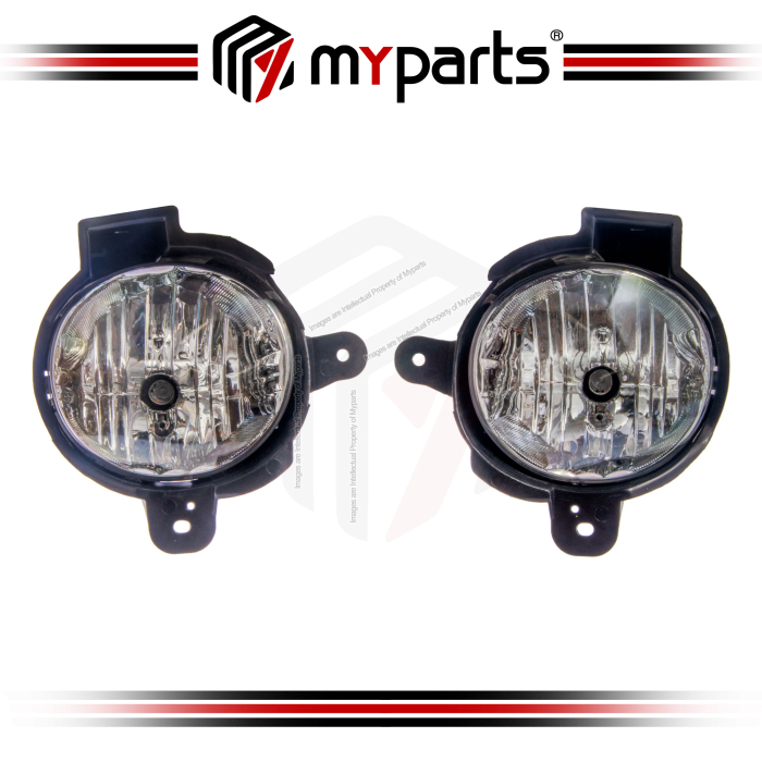 Myparts Fits Toyota Hilux 2011-2015 2WD 4WD | Fog lamp Lights Spot Driving Bumper Lamps (Chrome Rim) | Set LH Left Hand Side + RH Right Hand Side