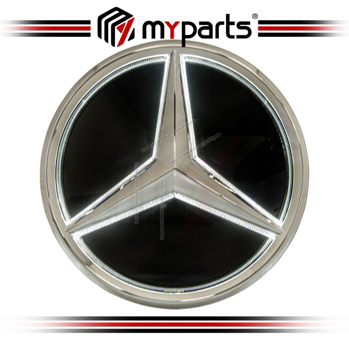 Myparts Mercedes Benz E Class A207 C207 Pre-Facelift 2009-2013 (Chrome 3D With LED) Front Logo Emblem Grille Badge | 1 Unit