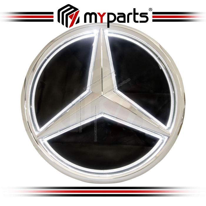 Myparts Mercedes Benz GLC-Class X253 2015-2019 Pre-Facelift (Chrome 3D With LED) Front Logo Emblem Grille Badge | 1 Unit