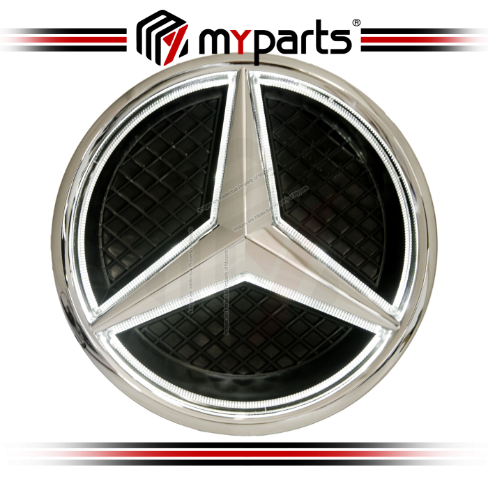 Myparts Mercedes Benz GLC-Class X253 2015-2019 Pre-Facelift (Chrome With LED) Front Logo Emblem Grille Badge | 1 Unit