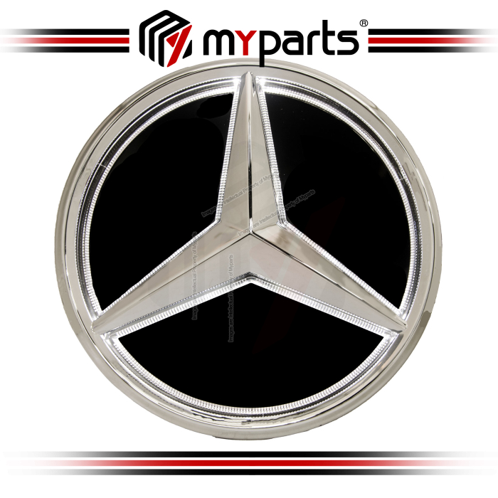 Myparts Mercedes-Benz GLE-Class Suv Wagon W167 2019-On  (Chrome 3D With LED) Front Logo Emblem Grille Badge | 1 Unit