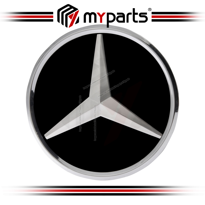 Myparts Mercedes Benz GLE Class W166 2015-2019 (Chrome, Mirror Type) Front Logo Emblem Grille Badge | 1 Unit