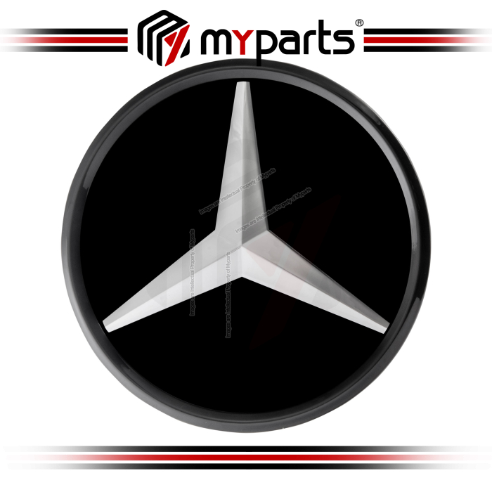Myparts Mercedes Benz GLE Class W166 2015-2019 (Black, Mirror Type) Front Logo Emblem Grille Badge | 1 Unit