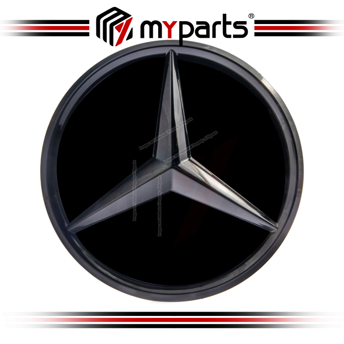 Myparts Mercedes-Benz V-Class W447 2019-On Facelift (Black 3D No LED) Front Logo Emblem Grille Badge | 1 Unit