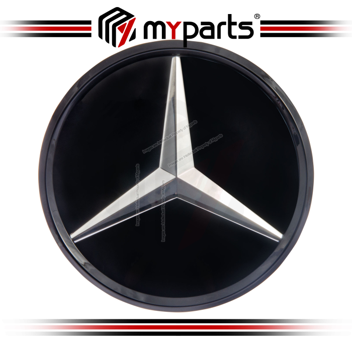 Myparts Mercedes Benz M-Class W166 2011-2015 (Black, Mirror Type) Front Logo Emblem Grille Badge | 1 Unit
