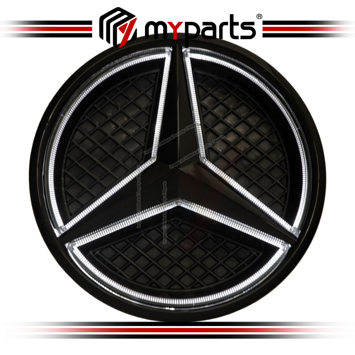 Myparts Mercedes Benz GLS-Class X166 2016-2019 (Black With LED) Front Logo Emblem Grille Badge | 1 Unit