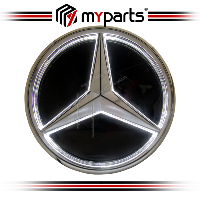 Myparts Mercedes Benz GLA-Class X156 2014-2020 (Chrome 3D With LED) Front Logo Emblem Grille Badge | 1 Unit