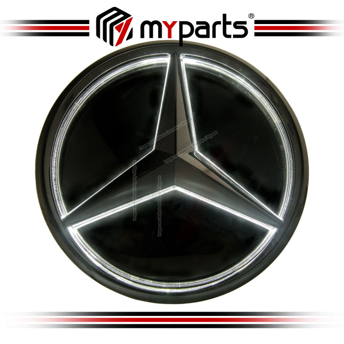 Myparts Mercedes Benz GLA-Class X156 2014-2020 (Black 3D With LED) Front Logo Emblem Grille Badge | 1 Unit
