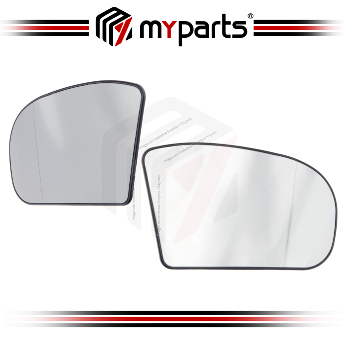 TYC Mercedes Benz C Class W203 Series 2000~2007 Heated Side Door Mirror Glass (Aspherical) | Set LH LHS Left + RH RHS Right