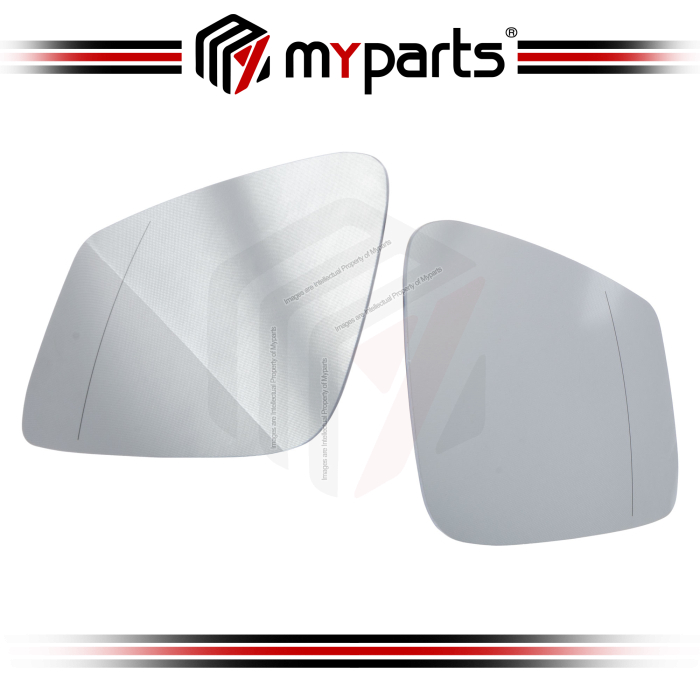 Myparts BMW 7 Series F01 F02 2008~2015 Heated Clear Side Door Mirror Glass (Aspherical) | Pair LH Left Hand + RH Right Hand