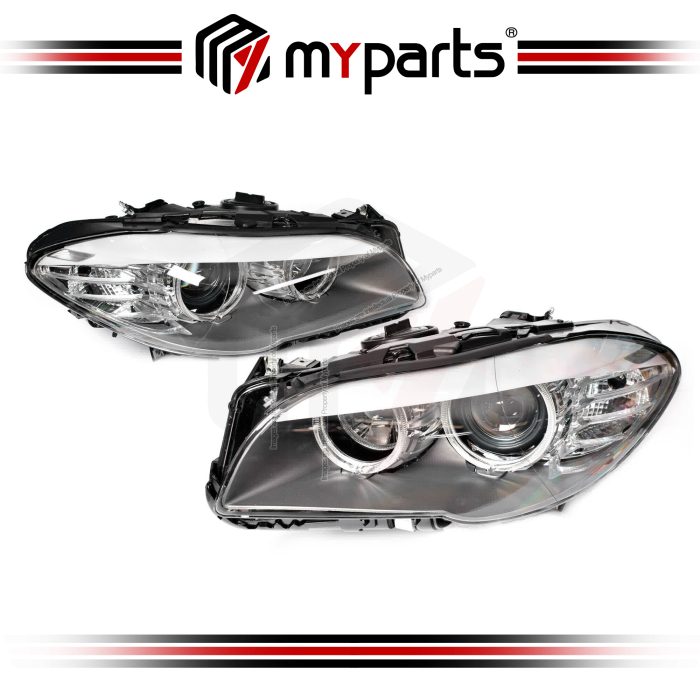 TYC Fits BMW 5 Series F10 F11 2010~2013 | Headlight Head Light Front Lamp (Halogen, Non Xenon Type) | Pair LH LHS Left Hand + RH RHS Right Hand