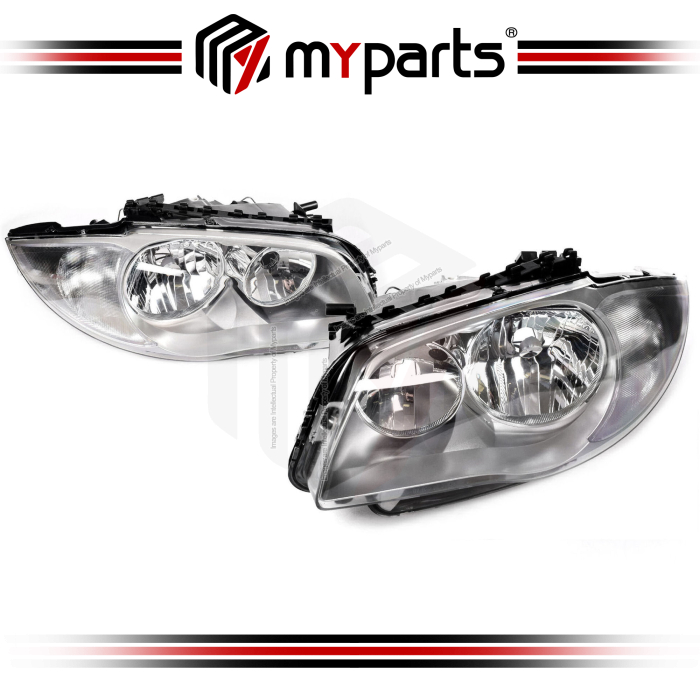 TYC Fits BMW 1 Series 2004~2007  E81 E87  Hatch | Headlights Head Lights Front Lamps (Halogen Non HID Type) | Pair of LH Left Hand +  RH Right Hand