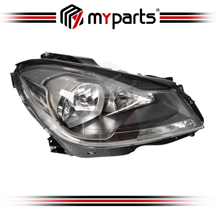 TYC Fits Mercedes Benz C Class W204 Series 2 2010~214  | Headlight Head Light Front Lamp (Halogen, Dark Grey) | RH RHS Right Hand (Driver Side)