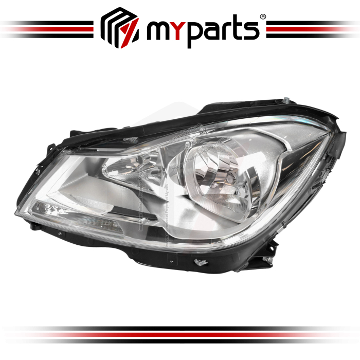 TYC Fits Mercedes Benz C Class W204 Series 2 2010~2014 | Headlight Head Light Front Lamp (Halogen, Chrome) | LH LHS Left Hand (Passenger Side)