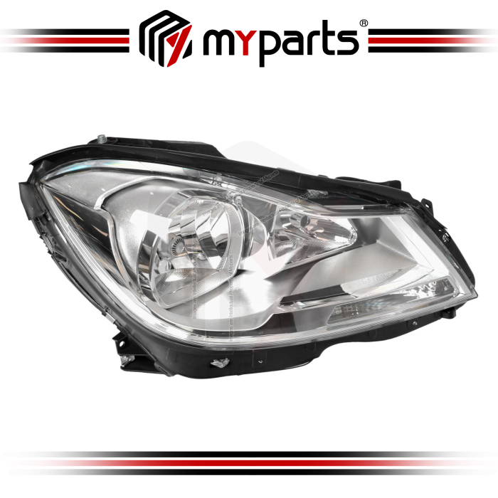 TYC Fits Mercedes Benz C Class W204 Series 2 2010~2014 | Headlight Head Light Front Lamp (Halogen, Chrome) | RH RHS Right Hand (Driver Side)
