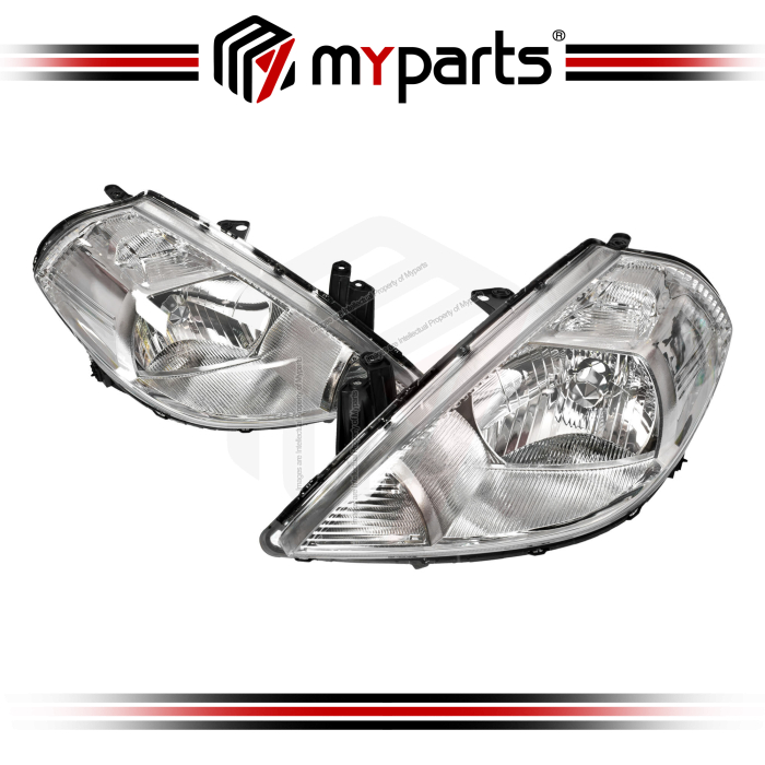 TYC Fits Nissan Tiida Latio C11 2007~2011 Sedan Hatch | Headlight Head Light Front Lamp Chrome | Pair of LH Left Hand + RH Right Hand