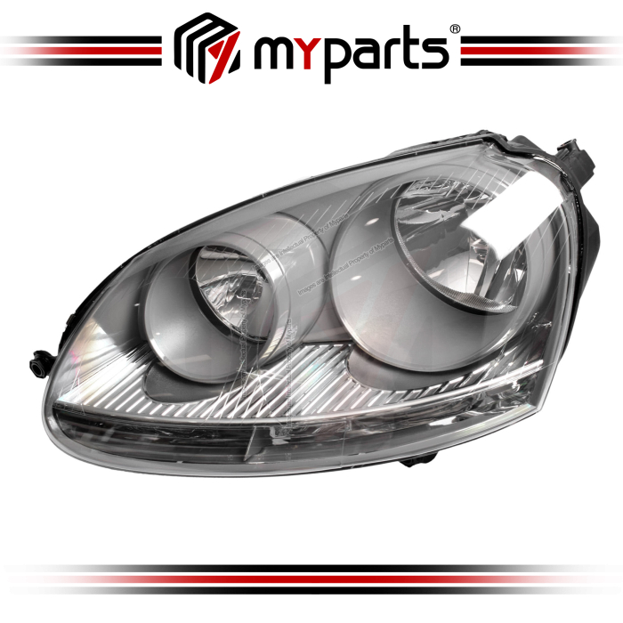 TYC Fits VolksWagen VW Golf MK5 2004~2008 | Headlight Head Light Front Lamp (Dark Grey) | LH LHS Left Hand (Passenger Side)