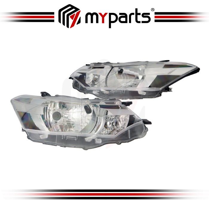 TYC Fits Toyota Vios Sedan NCP150 2013~2018 | Headlight Head Light Front Head Lamp (Halogen Type) | Pair of LH Left Hand + RH Right Hand