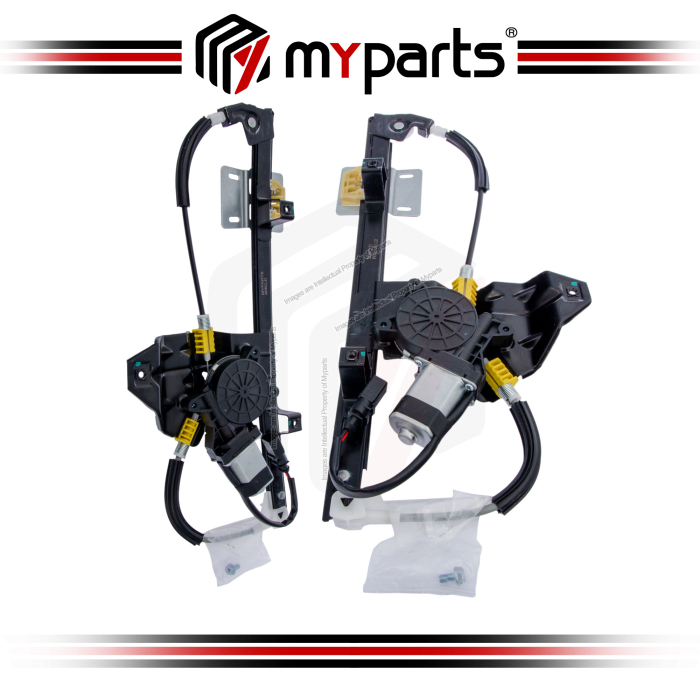 Myparts Land Rover Freelander L314 1998~2006 (With Motor) Rear Power Electric Window Gear Regulator Door | Pair LH Left Hand + RH Right Hand
