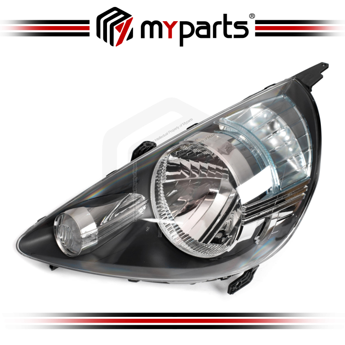 TYC Fits Honda Jazz GD Series 2 2004~2008 5 Door Hatch GLi / VTi | Headlight Head Light Front Lamp (Black) | LH LHS Left Hand (Passenger Side)