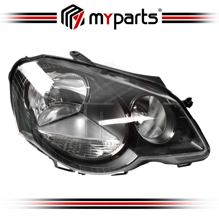 TYC Fits VolksWagen VW Polo GTi 2005~2010 | Headlight Head Light Front Lamp (Black With Adjuster Motor) | RH RHS Right Hand (Driver Side)