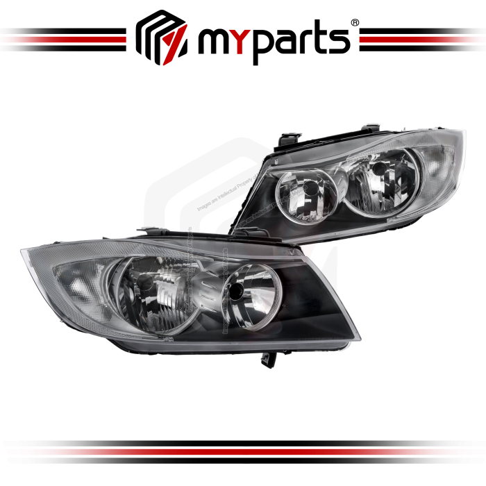 TYC Fits BMW 3 Series E90 E91 Series 1 Sedan Wagon 2005~2008 | Headlight Head Light Front Lamp (Non Xenon) | Set LH LHS Left Hand + RH RHS Right Hand