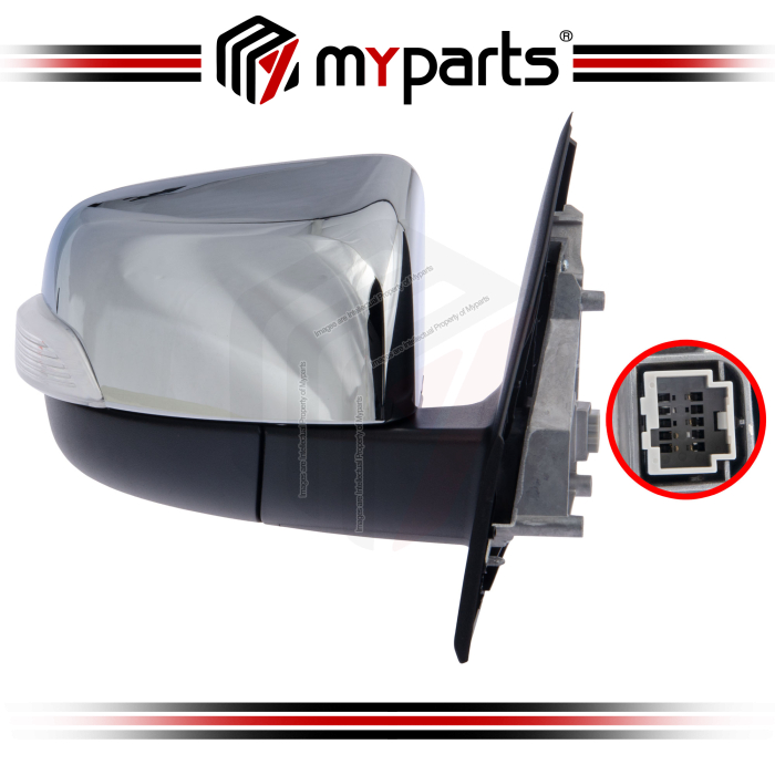 Myparts Mazda BT50 BT-50 Ute UN 2011~2021 Chrome Electric Power Side Door Mirror (5 Pins With Lamp) | RH Right Hand Kanan