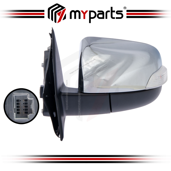 Myparts Mazda BT50 BT-50 UN 2011~2021 Chrome Electric Power Side Door Mirror (7 Pins Auto Flip) | LH Left Hand (Passenger Side)