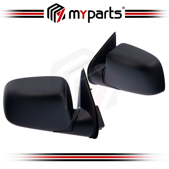 Side Door Mirror (Manual, Black) (Set LH+RH)