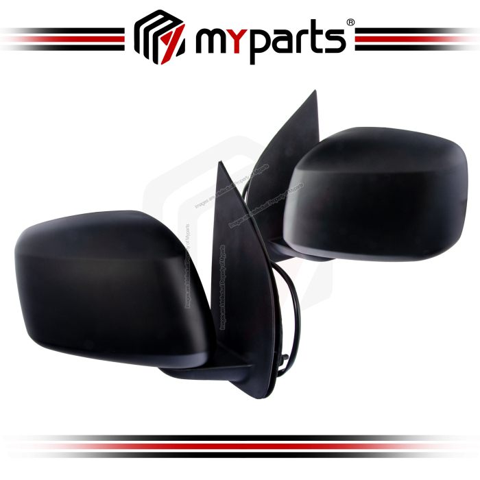 TYC Nissan Navara D40 D40T 2006~2015 Electric Power Side Door Mirror (Black, 3 Pins) | Pair LH Left Hand (Passenger) + RH Right Hand (Driver)