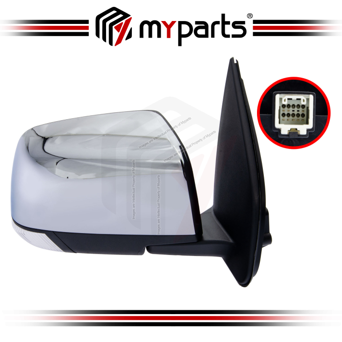 TYC Isuzu Dmax V-Cross RT 2013~2020 Power Side Door Mirror (With Lamp With Auto Flip) | RH Right Hand (Driver Side)