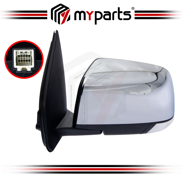 TYC Isuzu Dmax V-Cross RT 2013~2020 Power Side Door Mirror (With Lamp With Auto Flip) | LH Left Hand (Passenger Side)