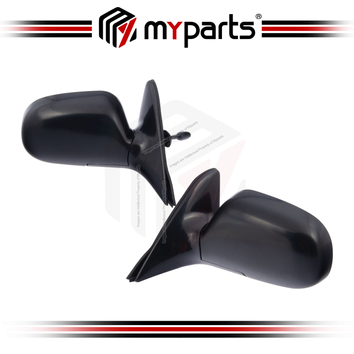 Side Door Mirror (Manual, Black) (Set LH+RH)