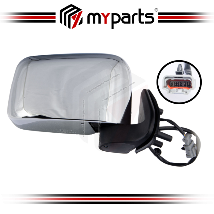 TYC Nissan Frontier D22 2004~2015 Electric Power Side Door Mirror (Chrome) Rear View Mirror | RH Right Hand (Driver)