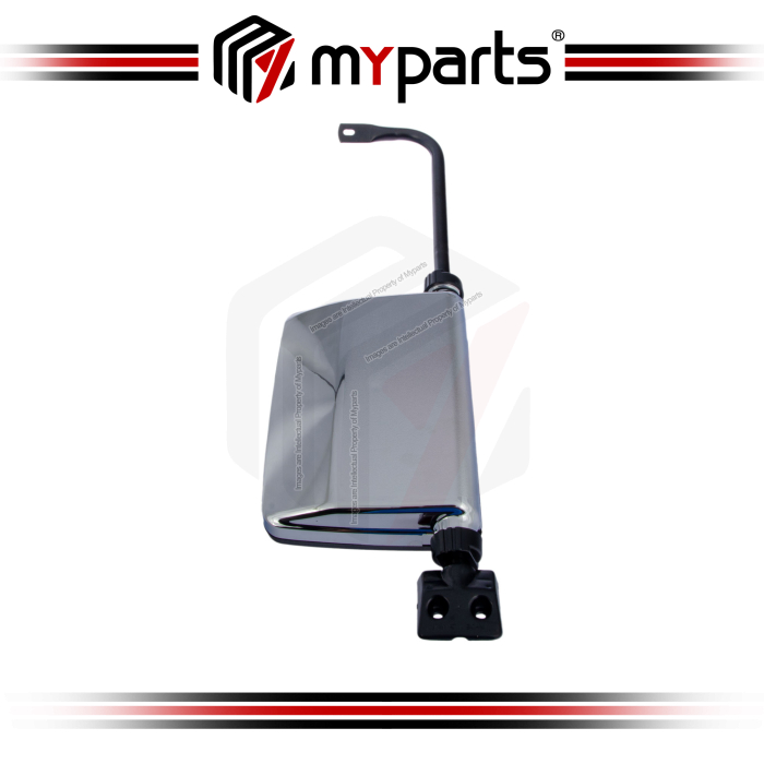 TYC Fits Mitsubishi Pajero 1982~1990 Manual Chrome Side Door Mirror With Arm Bracket | RH Right Hand (Driver Side)