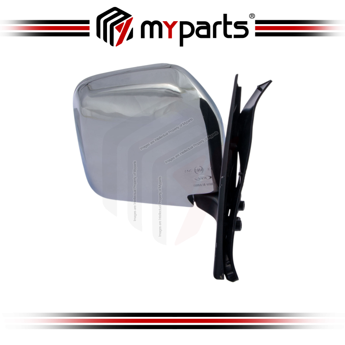 TYC Fits Mitsubishi Pajero 1991~1997 Manual Chrome Side Door Mirror Rear View Wing | RH Right Hand (Driver Side)
