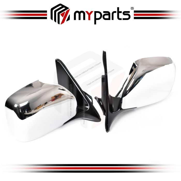 TYC Toyota Landcruiser 100 Series 1998~2007 Electric Power Side Door Mirror (Chrome, 3 Wires) | Pair LH Left Hand (Passenger) + RH Right Hand (Driver)