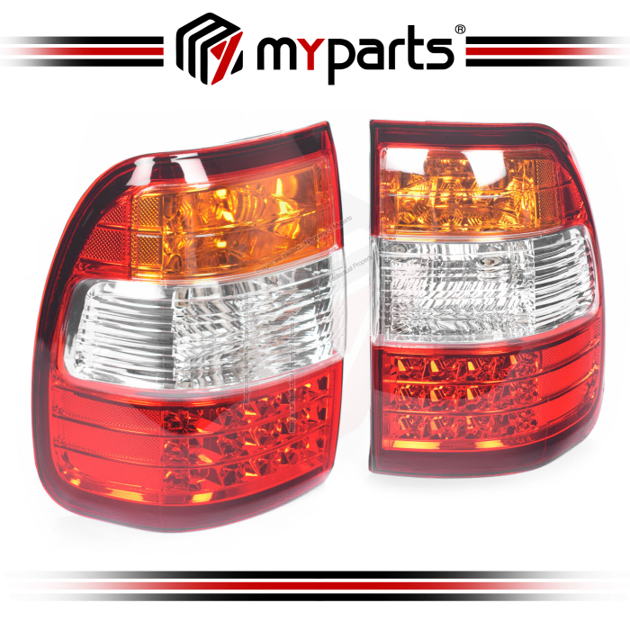 TYC Fits Toyota Landcruiser 100 Series 2005~2007 | Taillight Tail Light Rear Lamp (LED on Red) | Set LH Left Hand (Passenger) + RH Right Hand (Driver)