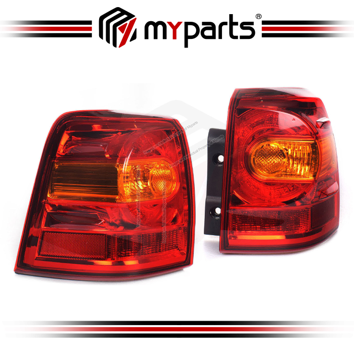 TYC Fits Toyota Landcruiser 200 Series 2 2012~2015 (Tailgate Type) | Tail Light Rear Lamp (LED) Emark | Pair LH Left Hand (Passenger) + RH Right Hand