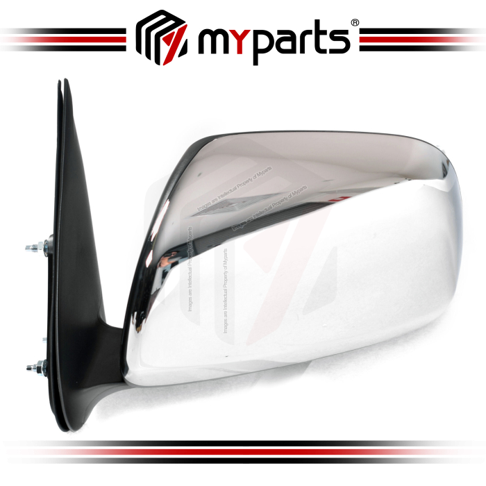 TYC Toyota Hilux Vigo KUN25 2005~2016 Manual Side Door Mirror (Chrome) Rear View | LH Left Hand (Passenger)