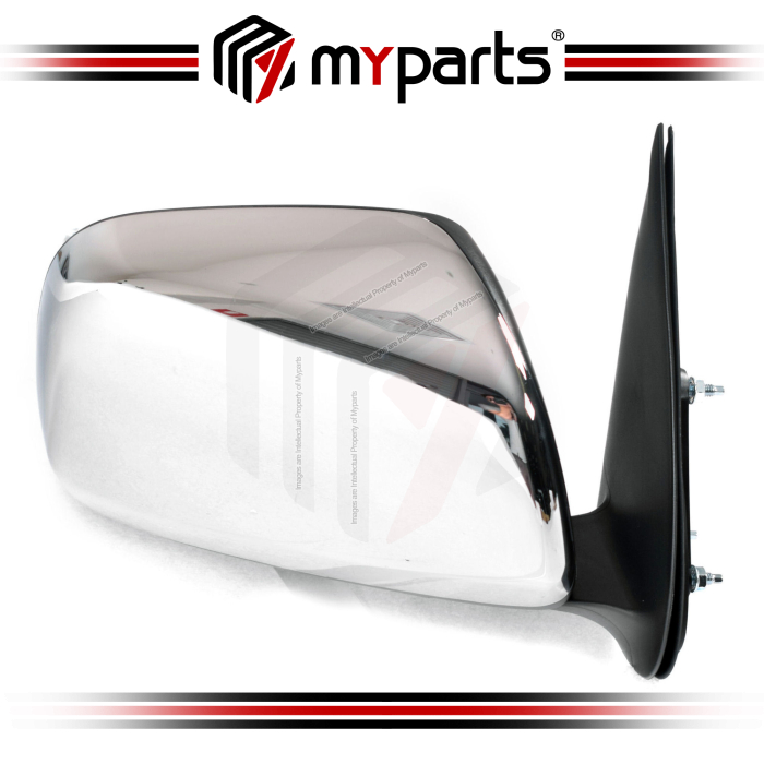 TYC Toyota Hilux Vigo KUN25 2005~2016 Manual Side Door Mirror (Chrome) Rear View | RH Right Hand (Driver)