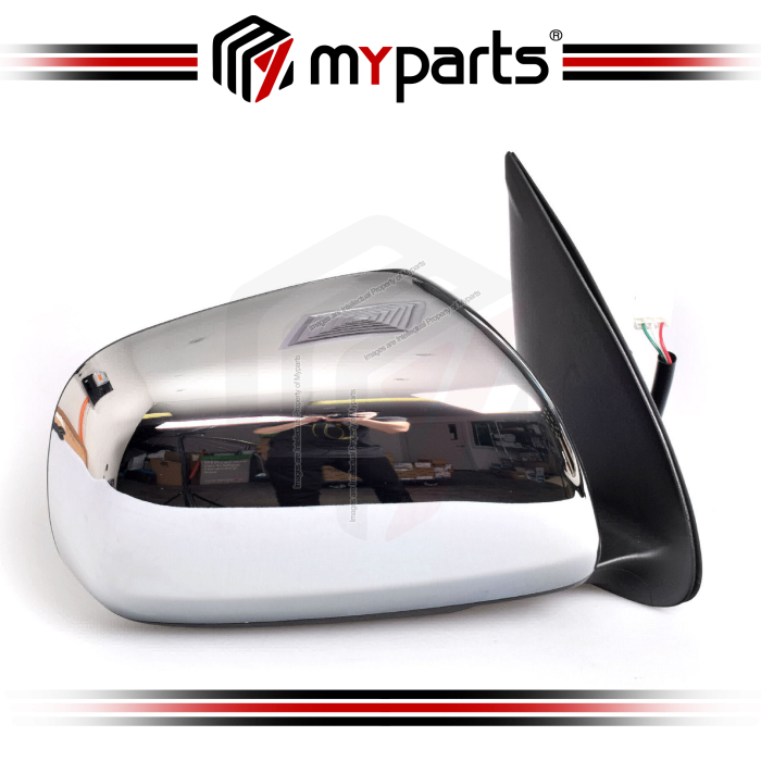 TYC Toyota Hilux Vigo KUN25 2005~2011 Electric Power Side Door Mirror (Chrome) Rear View | RH Right Hand (Driver)