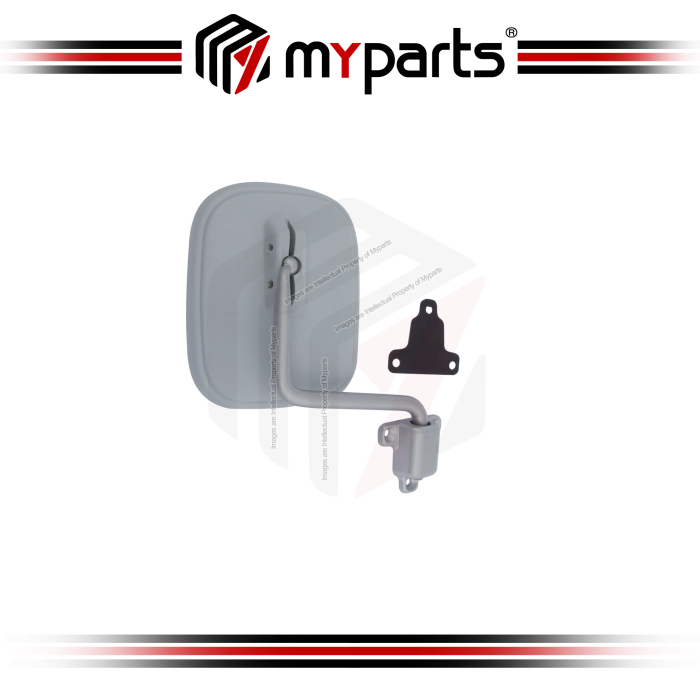 TYC Fits Toyota Landcruiser 40 Series 1976~1984 Manual Side Door Mirror With Arm (Gray) | RH Right Hand (Driver Side)