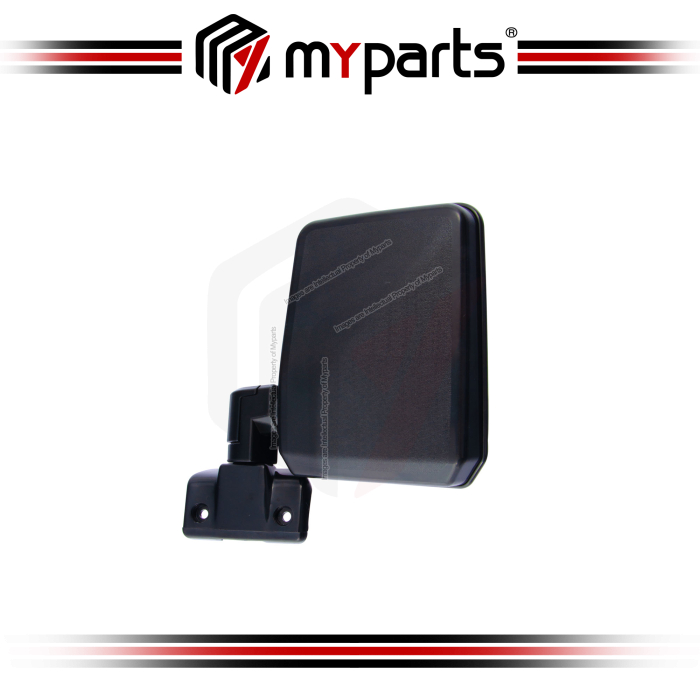 TYC Fits Toyota Landcruiser 70 Series 1985~1999 Manual Side Door Mirror (Black) Rear View | LH Left Hand (Passenger Side)