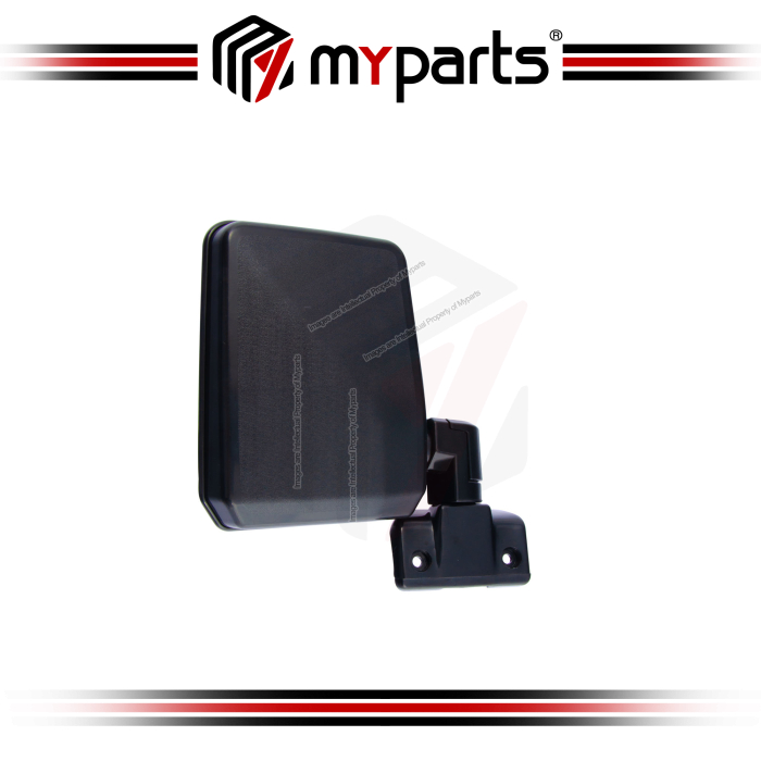 TYC Fits Toyota Landcruiser 70 Series 1985~1999 Manual Side Door Mirror (Black) Rear View | RH Right Hand (Driver Side)