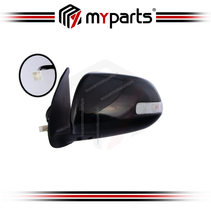 TYC Toyota Hilux Vigo KUN25/26 2011~2016 Electric Black Side Door Mirror (With Signal) | LH Left Hand (Passenger)