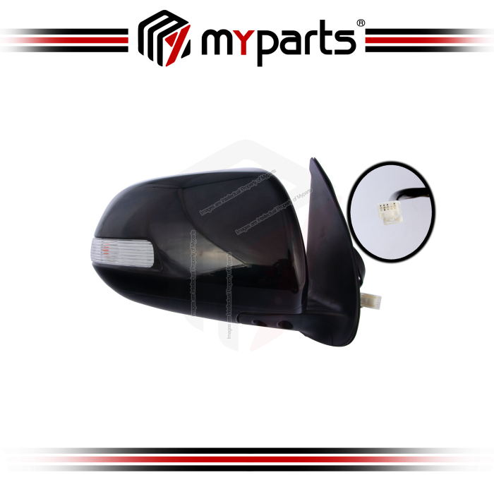TYC Toyota Hilux Vigo KUN25/26 2011~2016 Electric Black Side Door Mirror (With Signal) | RH Right Hand (Driver)